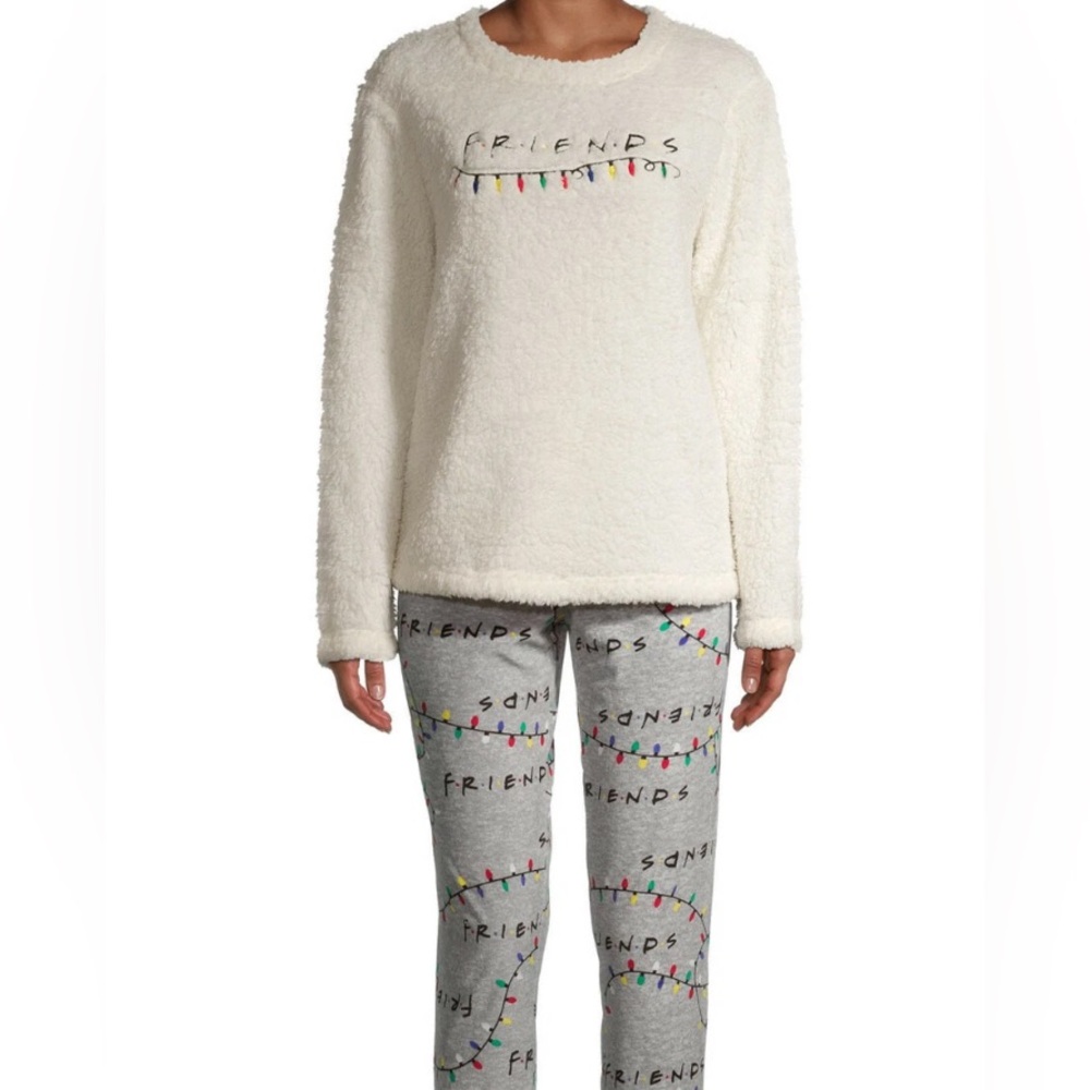 50%OFFW❤️FRIENDS Christmas Pajamas Set Sherpa Shirt Lounge Pants 3X FREE GIFT